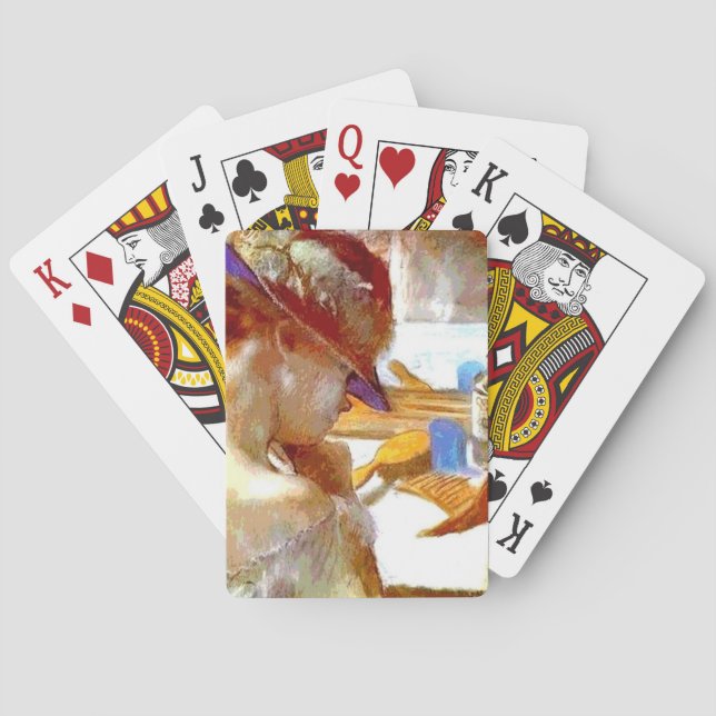 "At The Mirror" by Edgar Degas Playing Cards (Back)