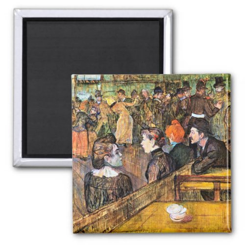 At the Moulin de la Gallette by Toulouse_Lautrec Magnet