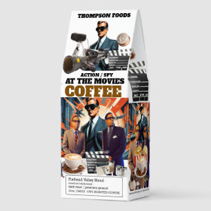AT THE MOVIES Coffee, 12oz Bag, Dark Roast, Flath Roasted Coffee