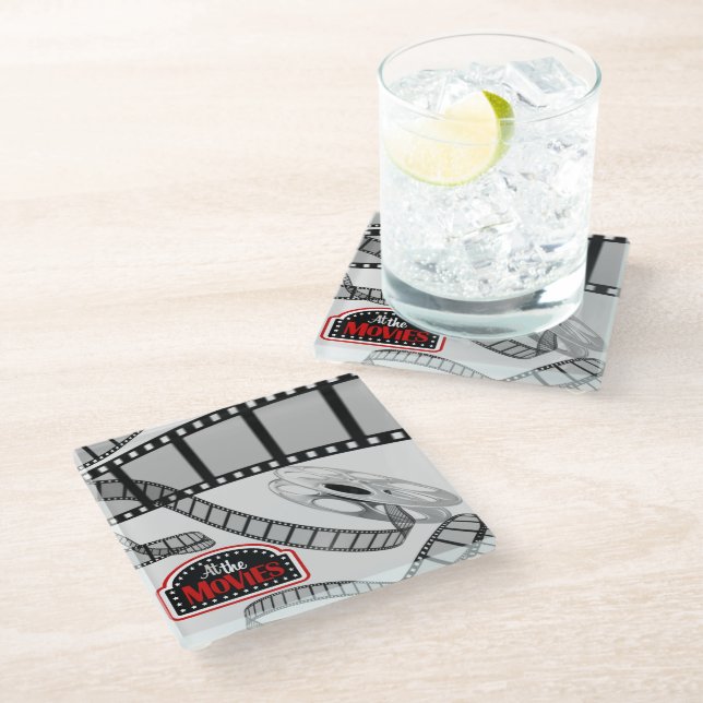 *At the Movies* Logo Glass Coaster (Angled)