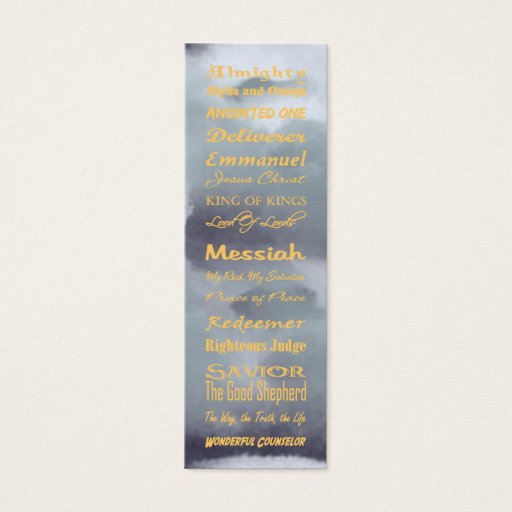 Customizable at the name of Jesus... Bookmark Business Card Template