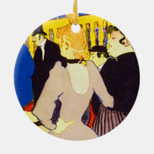At the Nightclub by Toulouse Lautrec Vintage Art Ceramic Ornament
