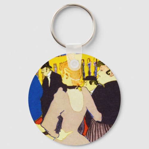 At the Nightclub by Toulouse Lautrec Vintage Art Keychain