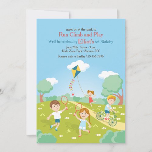 At The Park Birthday Invitation