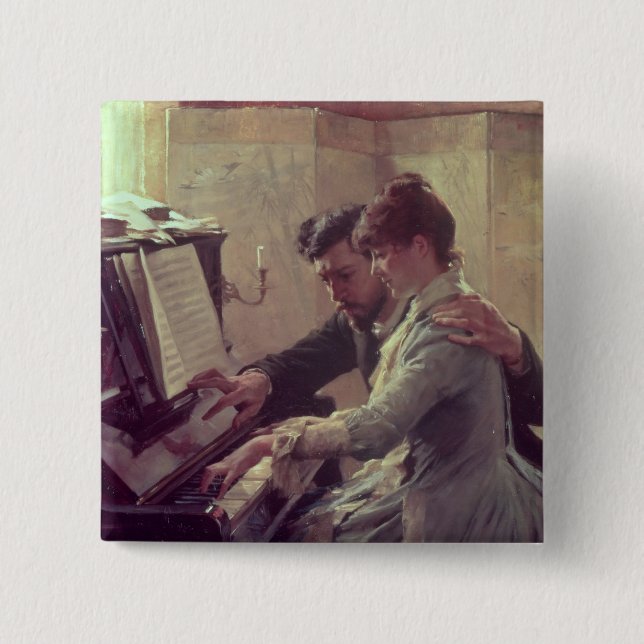 At the Piano Button (Front)
