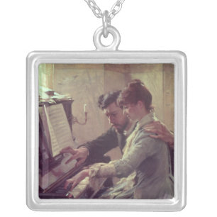 At the Piano Silver Plated Necklace