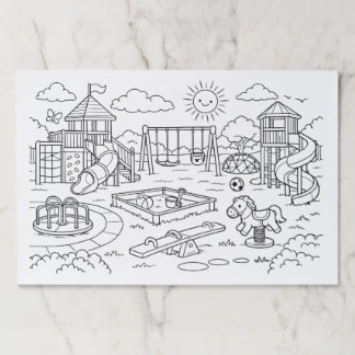 At The Playground Coloring Page Paper Pad