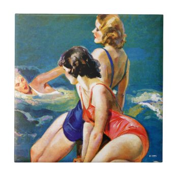 At The Pool Ceramic Tile by PostFashion at Zazzle