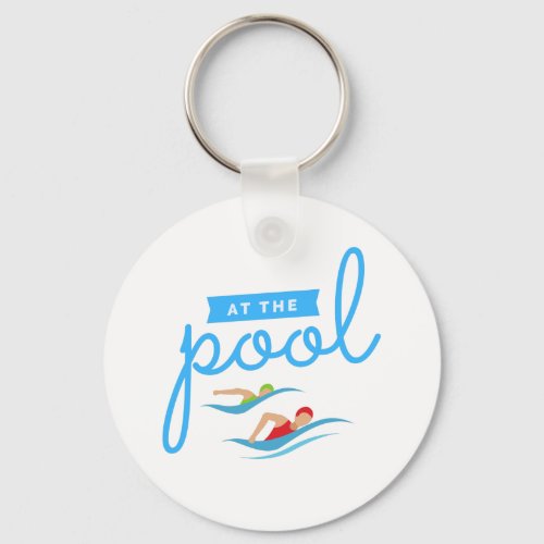 At the pool  classic round  keychain