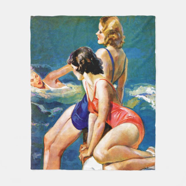 At the Pool Fleece Blanket (Front)