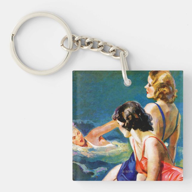At the Pool Keychain (Front)