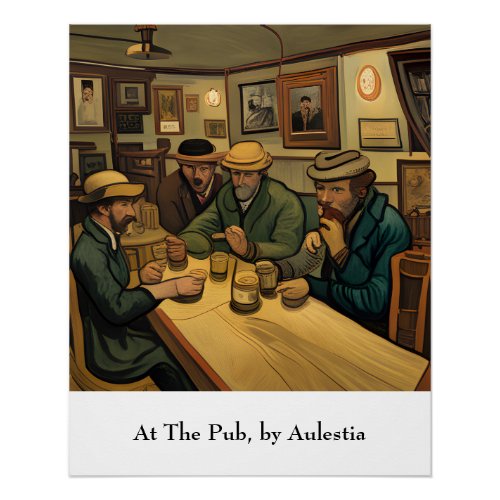 At The Pub by Aulestia Van Gogh Style Poster