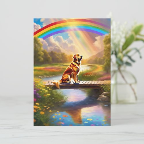 At The Rainbow Bridge Dog Sympathy Card