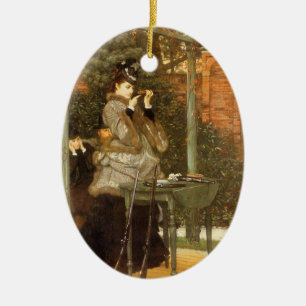 At the Rifle Range by James Tissot, Vintage Art Ceramic Ornament