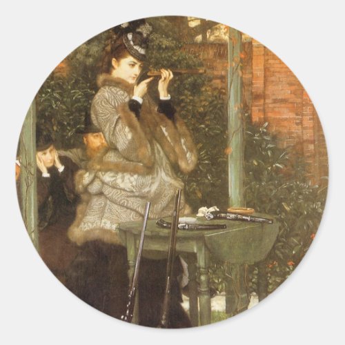 At the Rifle Range by James Tissot Vintage Art Classic Round Sticker