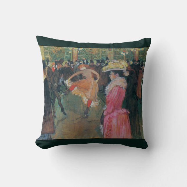 At the Rouge ~ The Dance ~ 1890 Throw Pillow (Front)