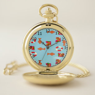 At the sea pattern pocket watch