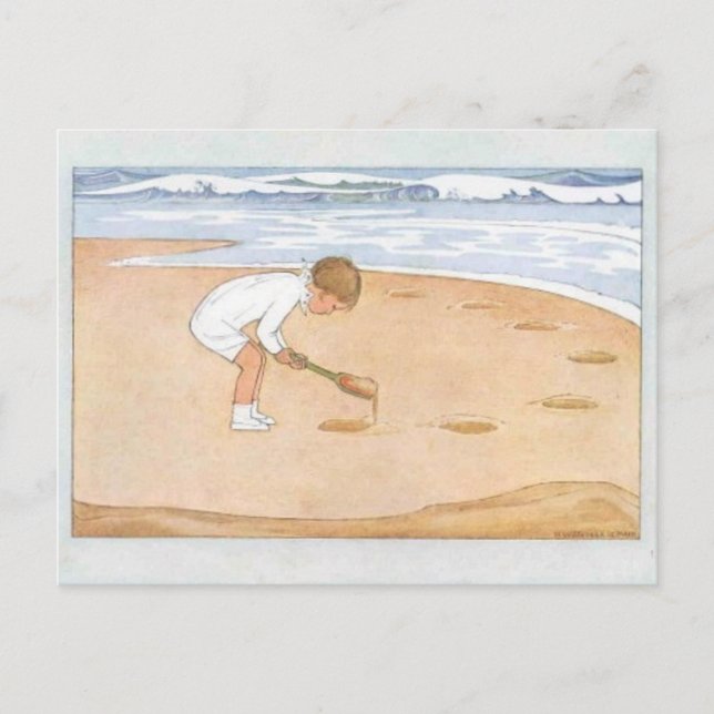 At the Seaside Vintage Postcard (Front)