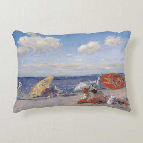 At The Seaside William Merritt Chase Accent Pillow