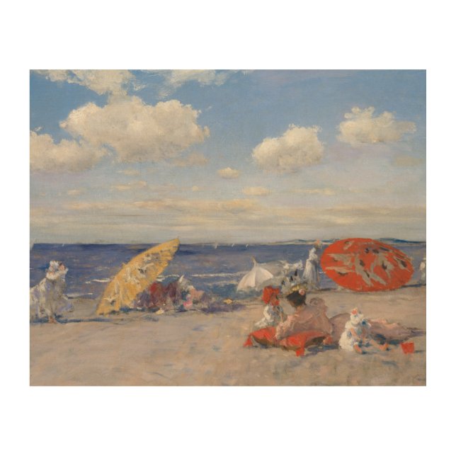 At The Seaside William Merritt Chase  Wood Wall Art (Front)