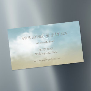 At the shore ocean beach wedding save the date business card magnet