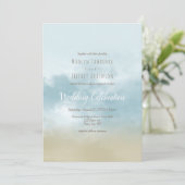 At the shore ocean surf beach wedding invitation (Standing Front)