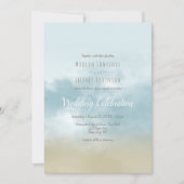 At the shore ocean surf beach wedding invitation (Front)