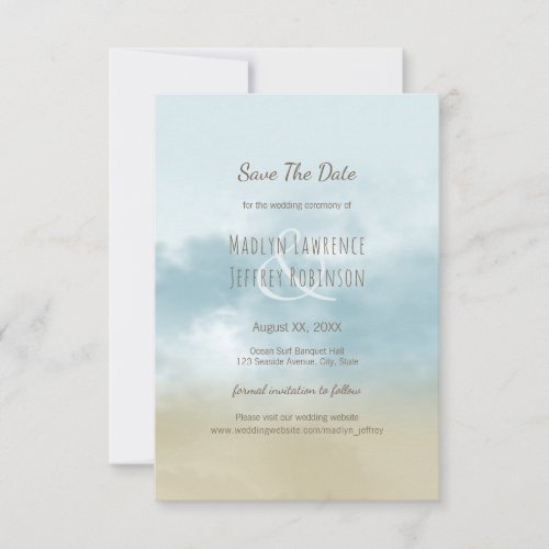 At the shore ocean surf beach wedding  save the date