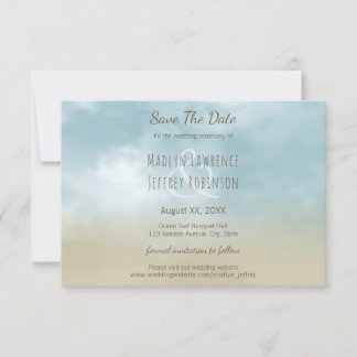 At the shore ocean surf beach wedding save the date