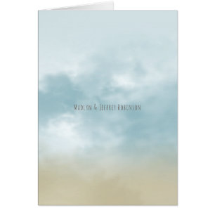 At the shore ocean surf beach wedding thank you cards