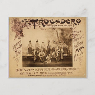 At the Trocadero, 'Michigan Ave & Monroe' Vintage Postcard