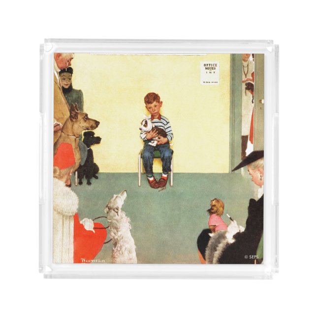 At The Vets by Norman Rockwell Acrylic Tray (Front)