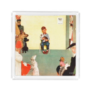 At The Vets by Norman Rockwell Acrylic Tray