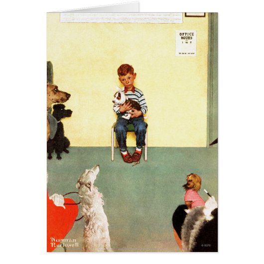 At The Vets by Norman Rockwell Cards (Front)