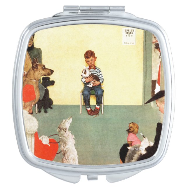 At The Vets by Norman Rockwell Compact Mirror (Front)