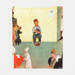 At The Vets by Norman Rockwell Fleece Blanket
