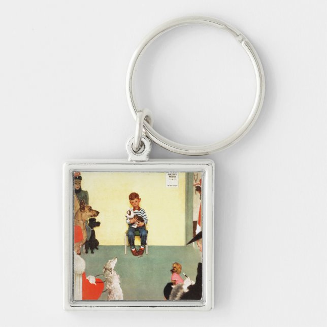 At The Vets by Norman Rockwell Keychain (Front)