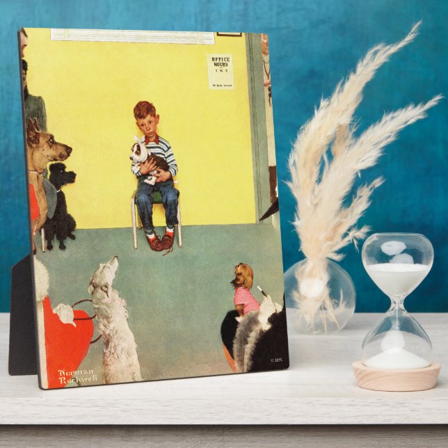 At The Vets by Norman Rockwell Plaque (Side)