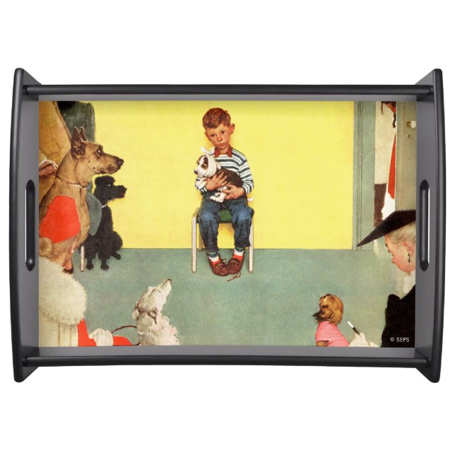 At The Vets by Norman Rockwell Serving Tray (Front)