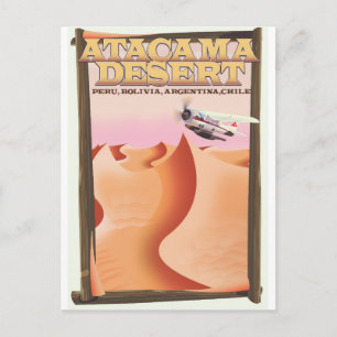 Atacama Desert Adventure travel poster. Postcard