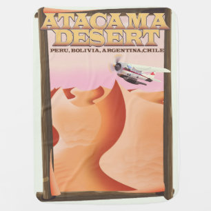 Atacama Desert Adventure travel poster. Receiving Blanket