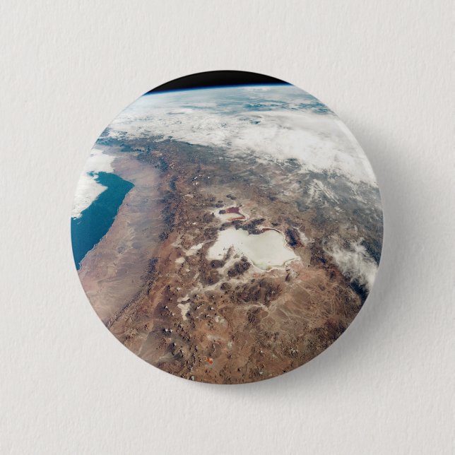 Atacama Desert And Salt Flats In The Andes Button (Front)