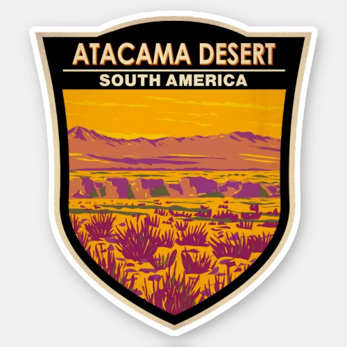 Atacama Desert Sunset South America Travel Vintage Sticker