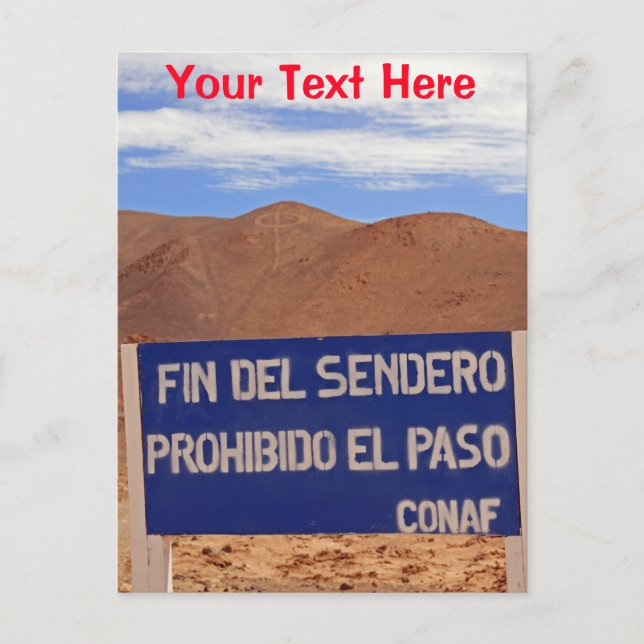 Atacama geoglyphs, Chile customizable Postcard (Front)