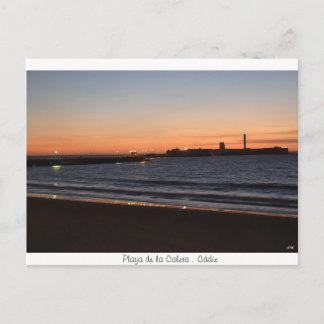 Atardecer en la playa de la Caleta , Cádiz Postcard