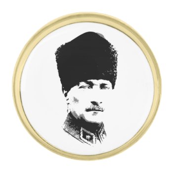 Ataturk Gold Finish Lapel Pin by GrooveMaster at Zazzle