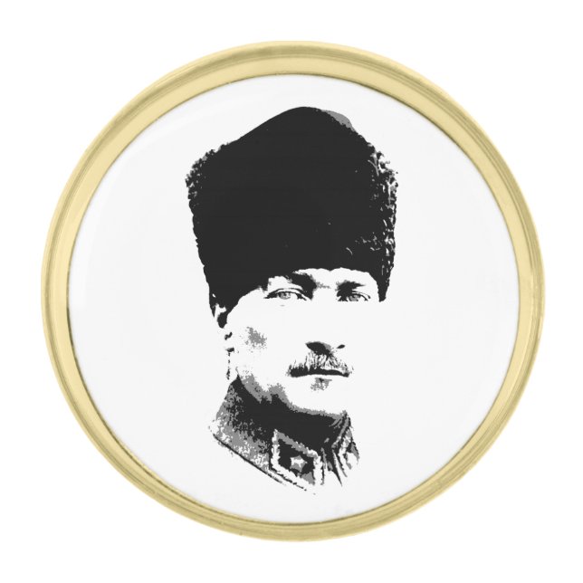 Ataturk Gold Finish Lapel Pin (Front)
