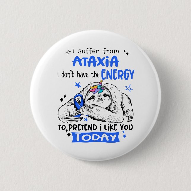 Ataxia Awareness Month Ribbon Gifts Button (Front)