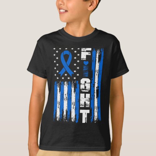 Ataxia Awareness Patriotic Usa American Flag Blue  T_Shirt