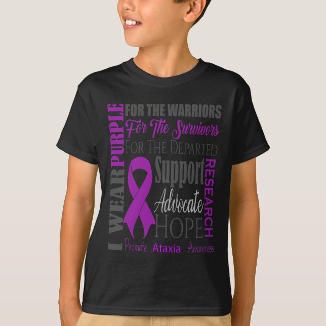 Ataxia Neurological Sickness Awareness for Warrior T-Shirt (Front)